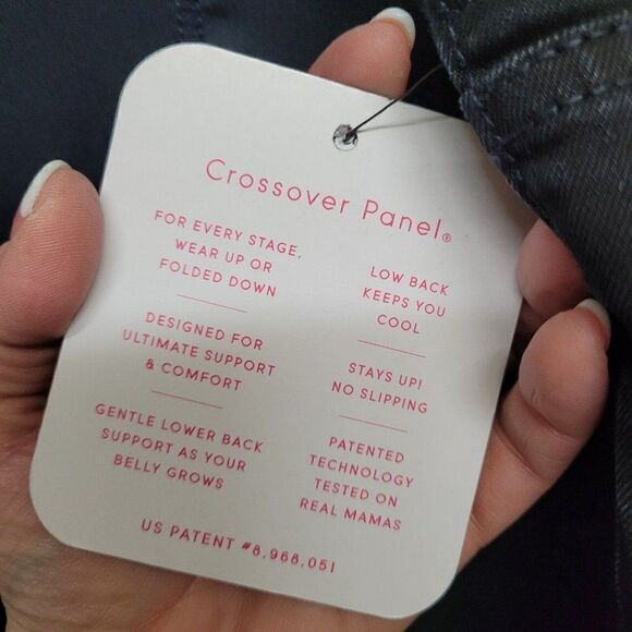 NEW Size 14 Isabel Maternity Bermuda Black Jean Shorts Crossover‎ Panel Black - Picture 8 of 16